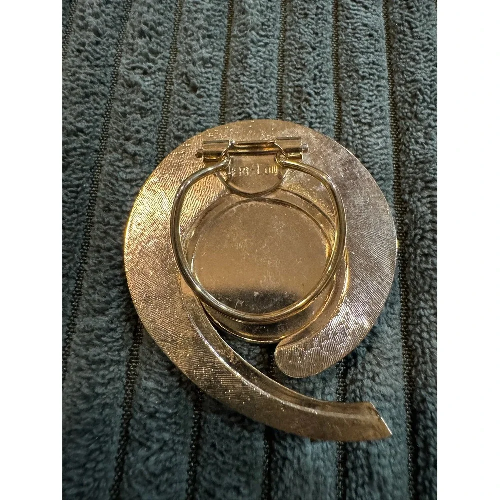 Vintage‎ Jeri Lou Gold Tone Scarf Clip Abstract Sunburst Design Pin
